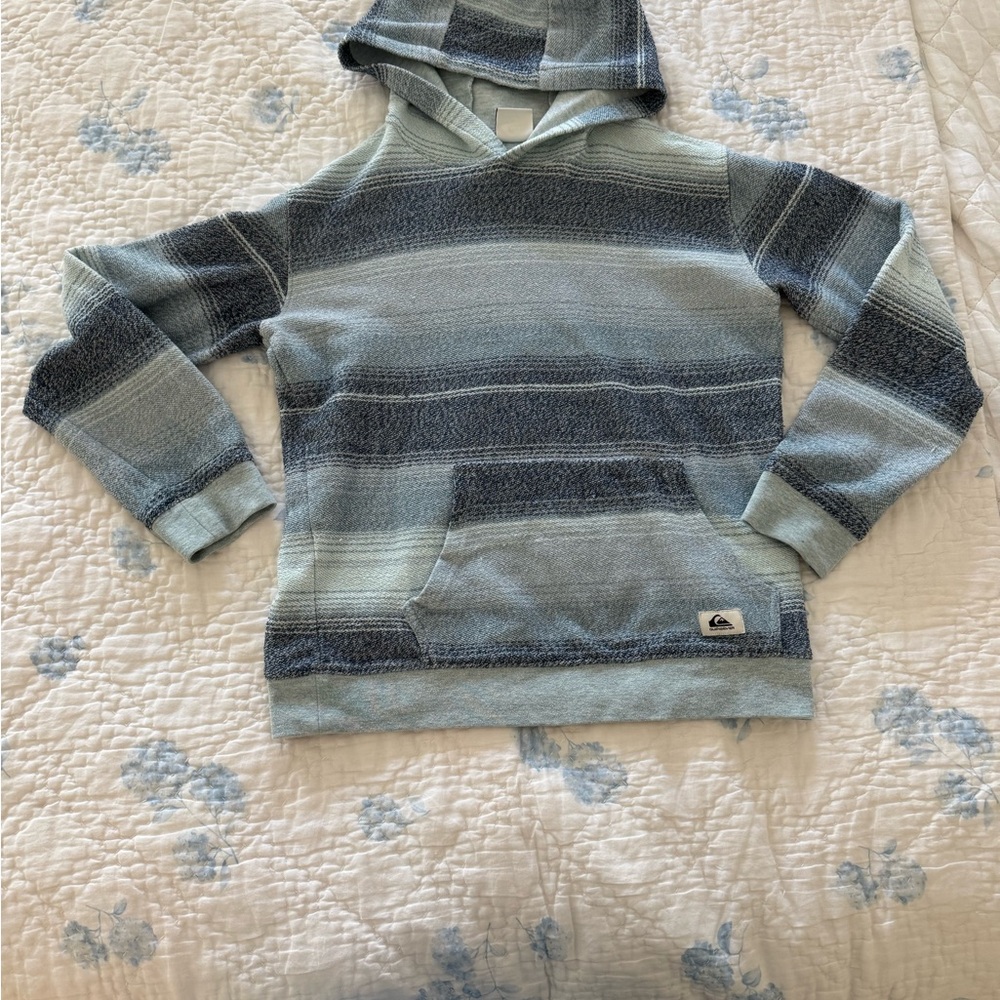 Quiksilver Boy’s Gray and Blue Hooded Sweater
